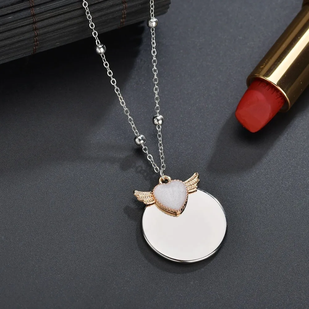 Korean Style Trendy Pendant Necklace For Women Heart Angel On Round Necklace Jewelry Female Handmade Wedding Necklace Gifts
Korean Style Trendy Pendant Necklace For Women Heart Angel On Round Necklace Jewelry Female Handmade Wedding Necklace Gifts