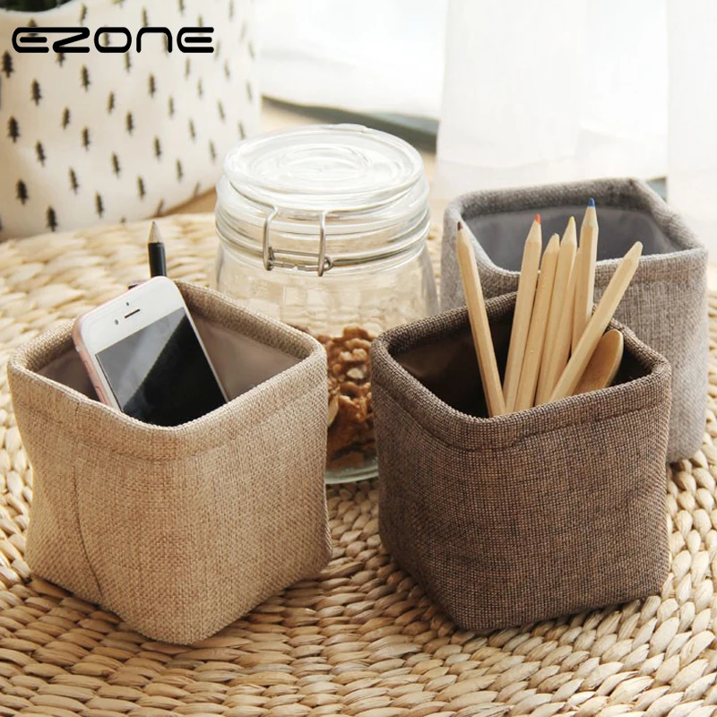 EZONE Mini Linen Pen Holder Cloth Art Brush Pencil Pots Storage Box Makeup Brush Container Home Office Desktop School Supply
EZONE Mini Linen Pen Holder Cloth Art Brush Pencil Pots Storage Box Makeup Brush Container Home Office Desktop School Supply