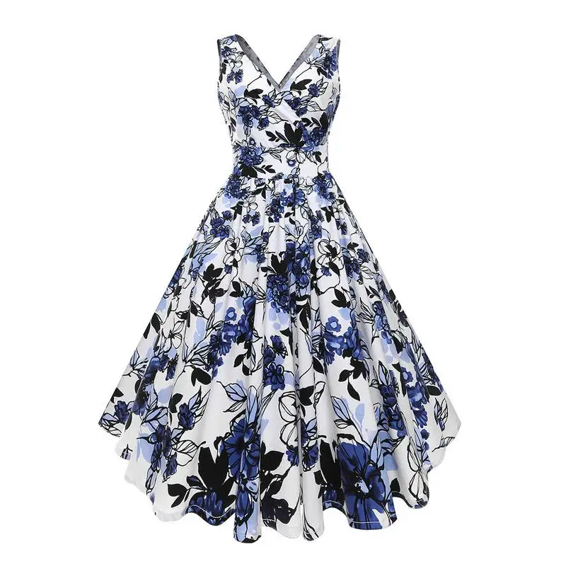 Summer Women Floral Printed Dress Plus Size L-4XL Elegant Fashion Evening Party Dress V Neck Sleeveless High Waist Slim Dress
Summer Women Floral Printed Dress Plus Size L-4XL Elegant Fashion Evening Party Dress V Neck Sleeveless High Waist Slim Dress