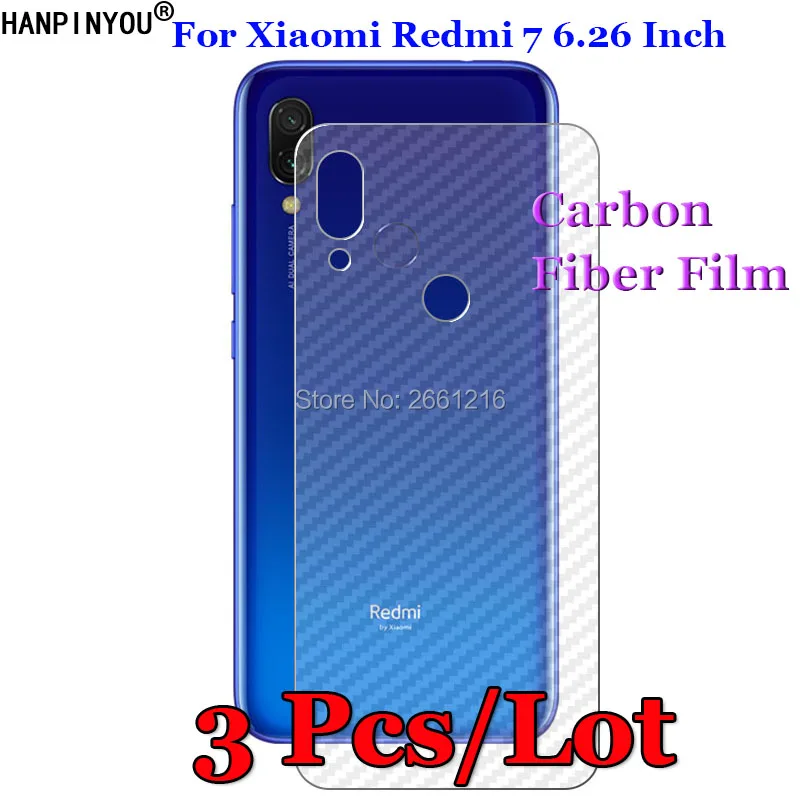 3Pcs/Lot For Xiaomi Redmi 7 6.26" 3D Non-slip Clear Carbon Fiber Back Film Screen Protector Protective Sticker (Not Glass)
3Pcs/Lot For Xiaomi Redmi 7 6.26" 3D Non-slip Clear Carbon Fiber Back Film Screen Protector Protective Sticker (Not Glass)