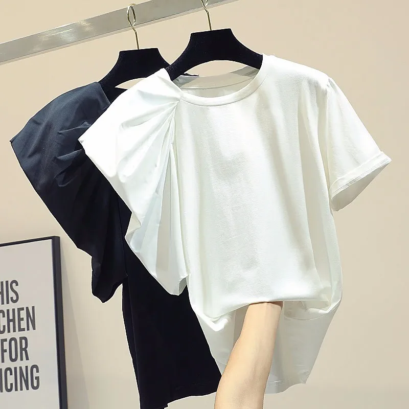 Loose Irregular short sleeve t shirt women summer 2019 new arrivals o-neck cotton tops 2colors
Loose Irregular short sleeve t shirt women summer 2019 new arrivals o-neck cotton tops 2colors