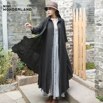 NINI WONDERLAND 2020 Spring Thin Trench Coat Women Elegant Sunscreen Loose Coat Lady Fashion Cardigan Summer Solid Long Outwear 
NINI WONDERLAND 2020 Spring Thin Trench Coat Women Elegant Sunscreen Loose Coat Lady Fashion Cardigan Summer Solid Long Outwear