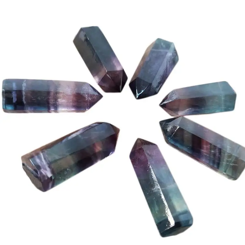 Natural Colorful Striped Fluorite 3.5-4.3CM Stone Column Shaped Pendant Hexagonal Quartz Crystal Wand Treatment Stone
Natural Colorful Striped Fluorite 3.5-4.3CM Stone Column Shaped Pendant Hexagonal Quartz Crystal Wand Treatment Stone