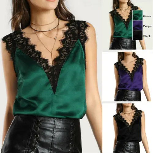 Fashion Women Sexy V Neck Tops Sleeveless Vest Lace Shirt Tank Top Crop Top Summer Clothes
Fashion Women Sexy V Neck Tops Sleeveless Vest Lace Shirt Tank Top Crop Top Summer Clothes