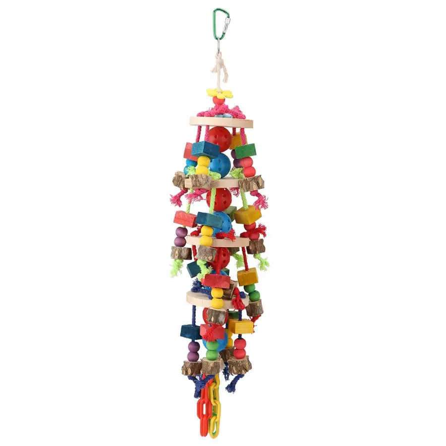 Large Parrot Bird Chewing Toys Wooden Colorful Hanging Parrort Playing Toy Pet Bird Cage Accessories
Large Parrot Bird Chewing Toys Wooden Colorful Hanging Parrort Playing Toy Pet Bird Cage Accessories
