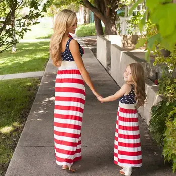 2019 Newest Mother Daughter Summer Boho Floral Long Maxi Dress American Flag Striped Family Matching Dress Outfits
2019 Newest Mother Daughter Summer Boho Floral Long Maxi Dress American Flag Striped Family Matching Dress Outfits