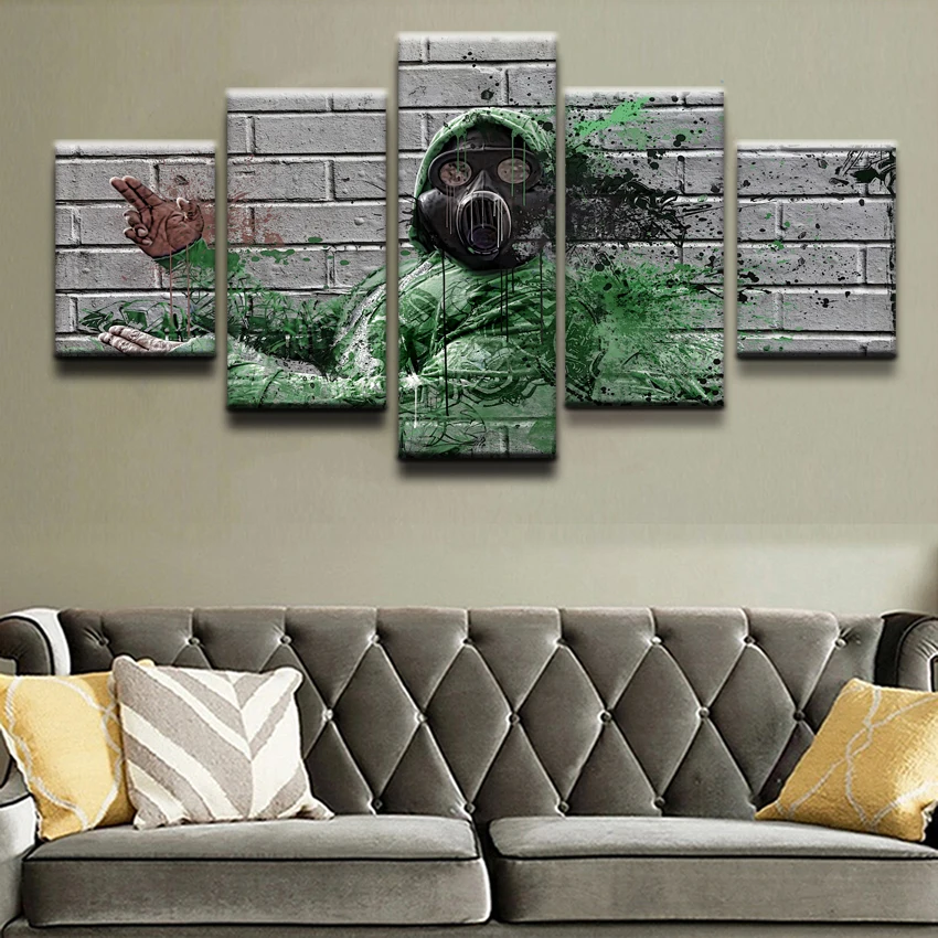 Canvas HD Prints Painting Wall Art Framework Home Decorative 5 Pieces Artistic Gas Mask Graffiti Man Pictures For Boys Room
Canvas HD Prints Painting Wall Art Framework Home Decorative 5 Pieces Artistic Gas Mask Graffiti Man Pictures For Boys Room