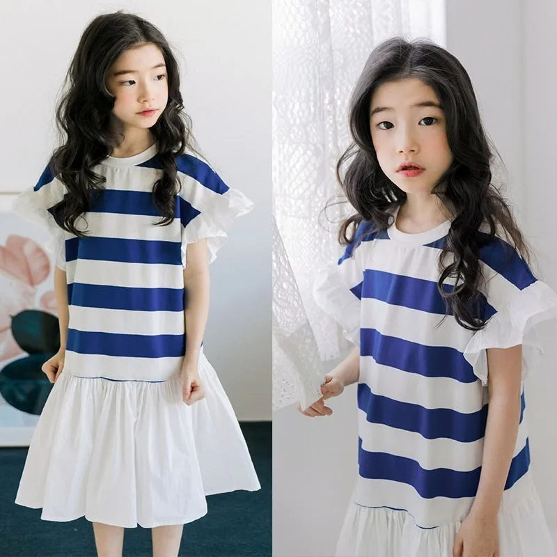 2019 Summer Girl Dress Baby Girl Clothes Ruffles Long Teenage Kids Party Dress O Neck Blue White Striped Clothing Fashion
2019 Summer Girl Dress Baby Girl Clothes Ruffles Long Teenage Kids Party Dress O Neck Blue White Striped Clothing Fashion