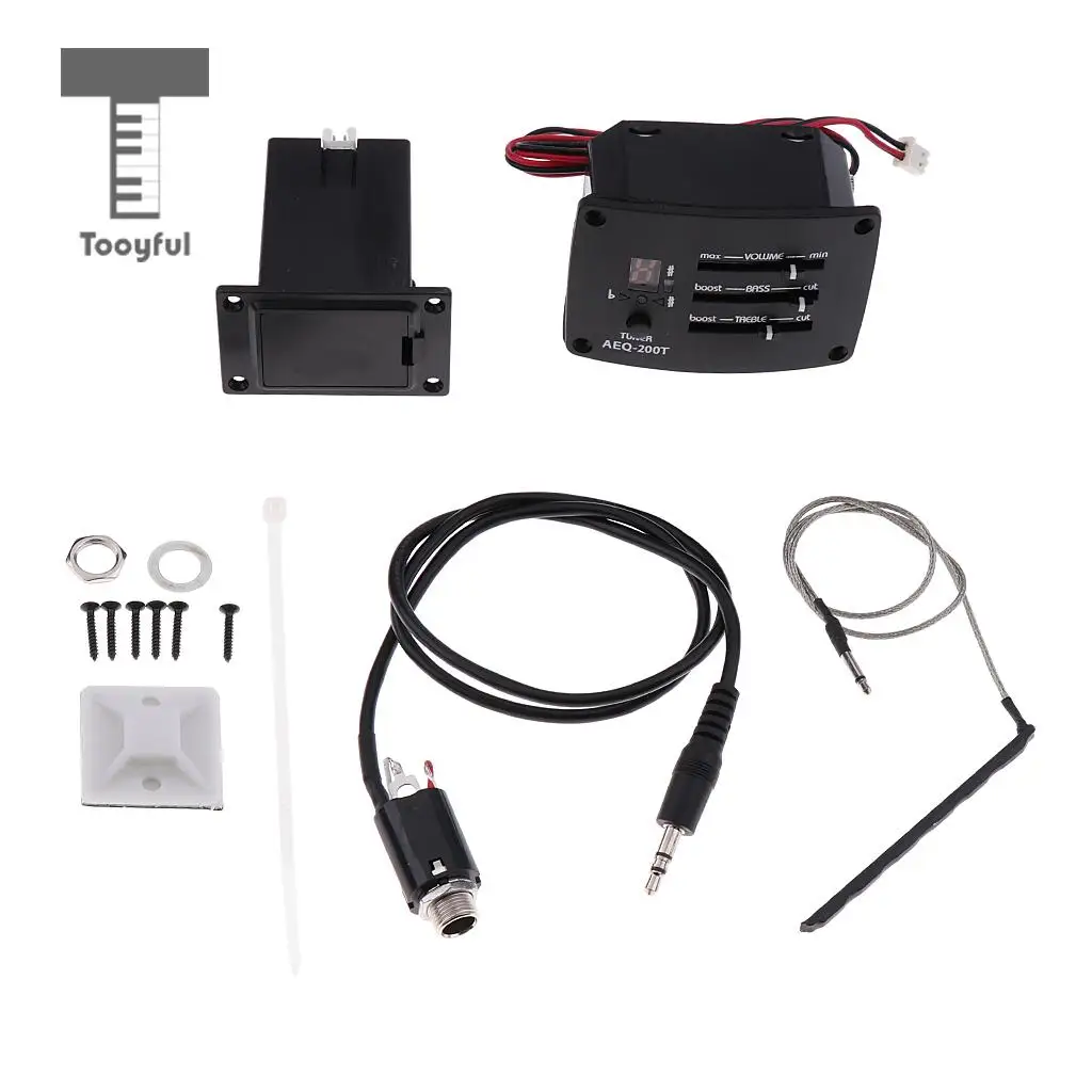 Tooyful 1 Set 3 Band EQ Equalizer Preamp Pickup Piezo Amplifier AEQ-200T Black for Wood Guitar Accessory
Tooyful 1 Set 3 Band EQ Equalizer Preamp Pickup Piezo Amplifier AEQ-200T Black for Wood Guitar Accessory