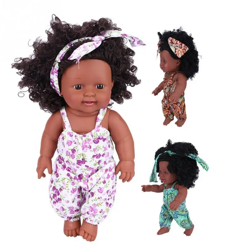30cm Infant Baby Dolls African Black Silicone Soft Newborn Lifelike Toys For Children Girls Birthday Surprise Gift | Игрушки и хобби
