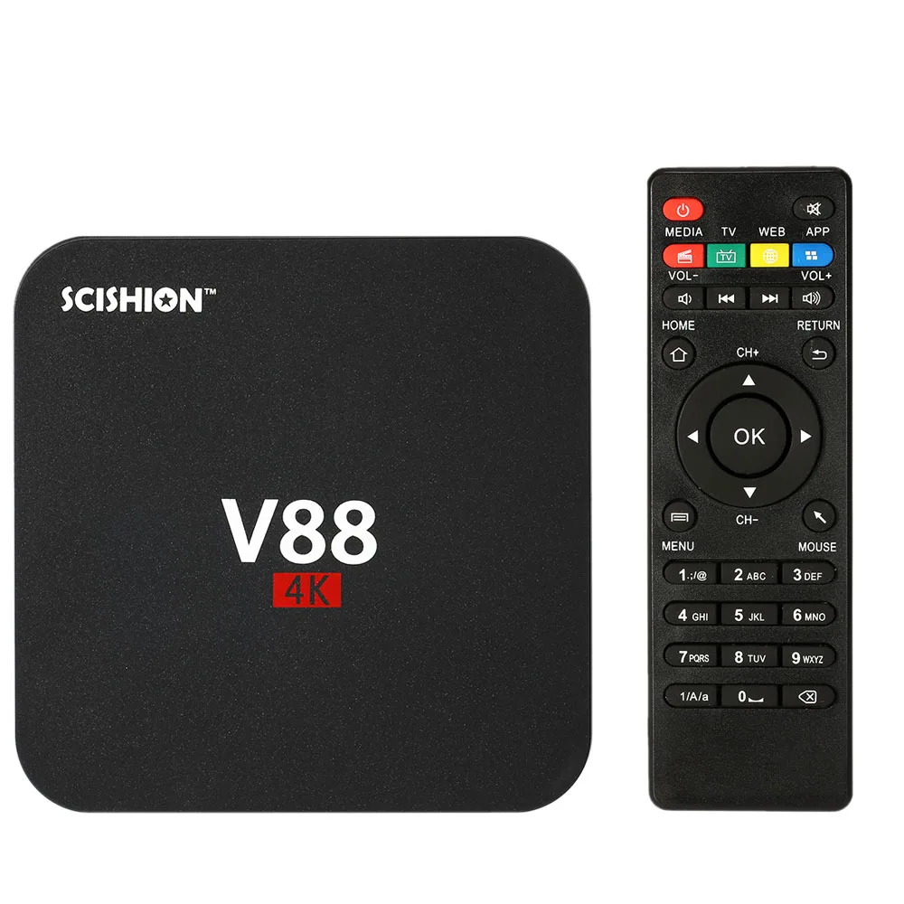 

SCISHION V88 TV Box Smart Android 7.1 TV Box RK3229 Quad Core UHD 4K 1G / 8G Mini PC WiFi H.265 HD Media Player