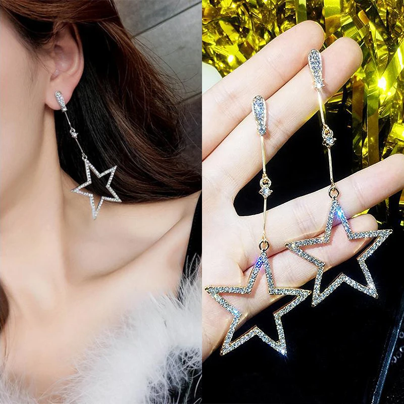 LNRRABC 2019 new 1 pair Rhinestone Hanging Earrings Hollow Five-pointed Star Fashion New Crystal Jewelry Fashion Ladies
LNRRABC 2019 new 1 pair Rhinestone Hanging Earrings Hollow Five-pointed Star Fashion New Crystal Jewelry Fashion Ladies