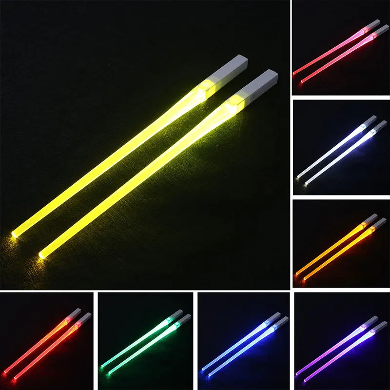 LED Lightsaber Chopsticks Reusable Light Up Chopstick Kitchen Party Tableware Creative Durable Light Glowing Chopstick Gifts
LED Lightsaber Chopsticks Reusable Light Up Chopstick Kitchen Party Tableware Creative Durable Light Glowing Chopstick Gifts