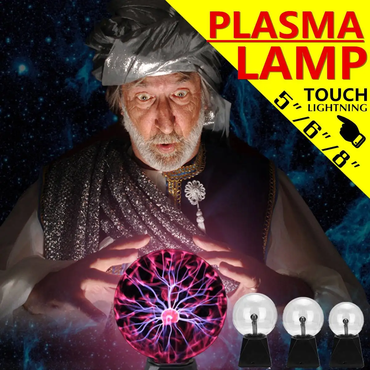 5/6/8 Inch Magic Lighting Sphere Lamp Plasma-Lightning Ball Light Touch-Sensitive EU Plug Crystal Table Lamp Novelty Night Color
5/6/8 Inch Magic Lighting Sphere Lamp Plasma-Lightning Ball Light Touch-Sensitive EU Plug Crystal Table Lamp Novelty Night Color