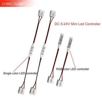 DC 5-24V Mini RGB Led Controller / Single Color LED Controler Dimmer with 2Pin Connector for led 3528 5050 5630 Strip Light JQ
DC 5-24V Mini RGB Led Controller / Single Color LED Controler Dimmer with 2Pin Connector for led 3528 5050 5630 Strip Light JQ