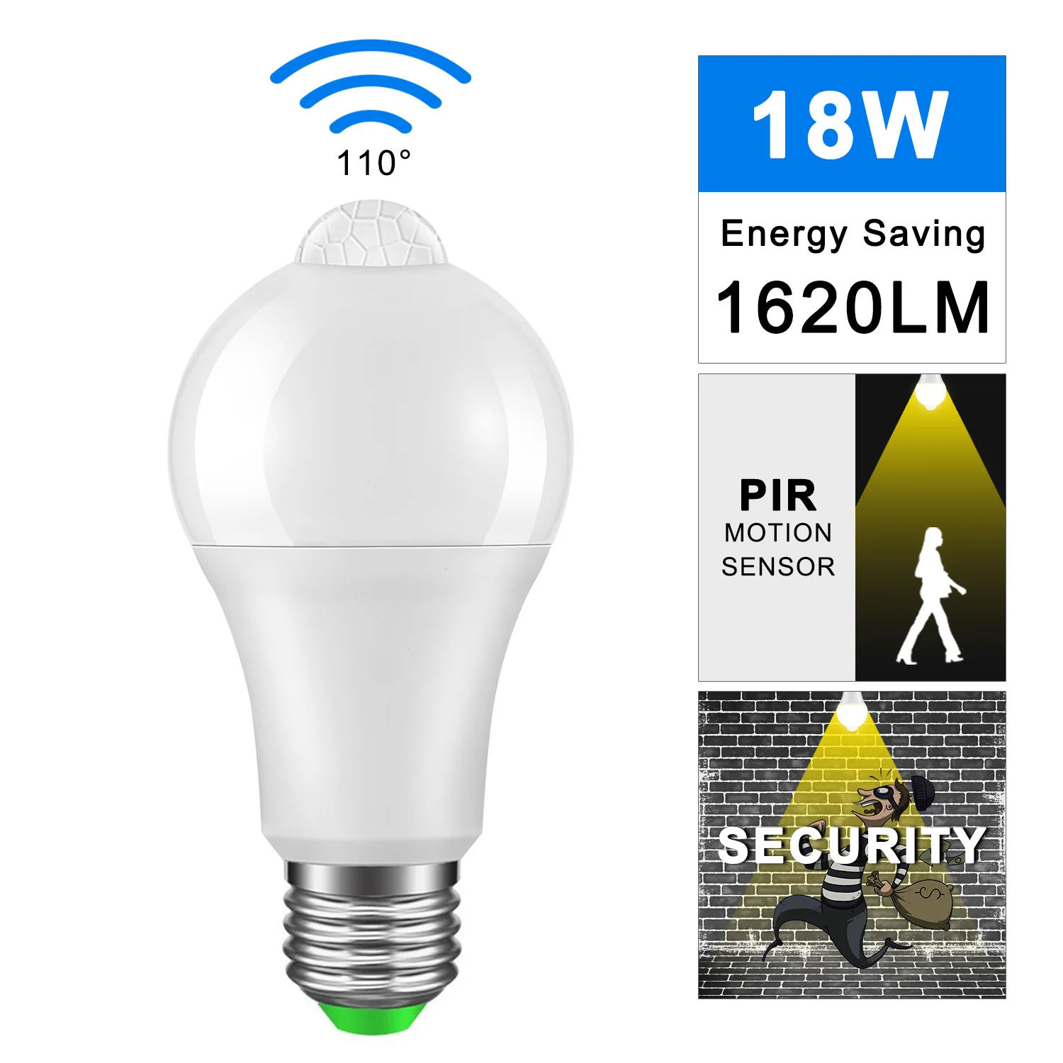 E27 Led Lamp PIR Motion Sensor Bulb 12w AC 85-265V Led Bulb 18w Auto Smart Led PIR Infrared Body Sound + E27 Motion Sensor Light 
E27 Led Lamp PIR Motion Sensor Bulb 12w AC 85-265V Led Bulb 18w Auto Smart Led PIR Infrared Body Sound + E27 Motion Sensor Light