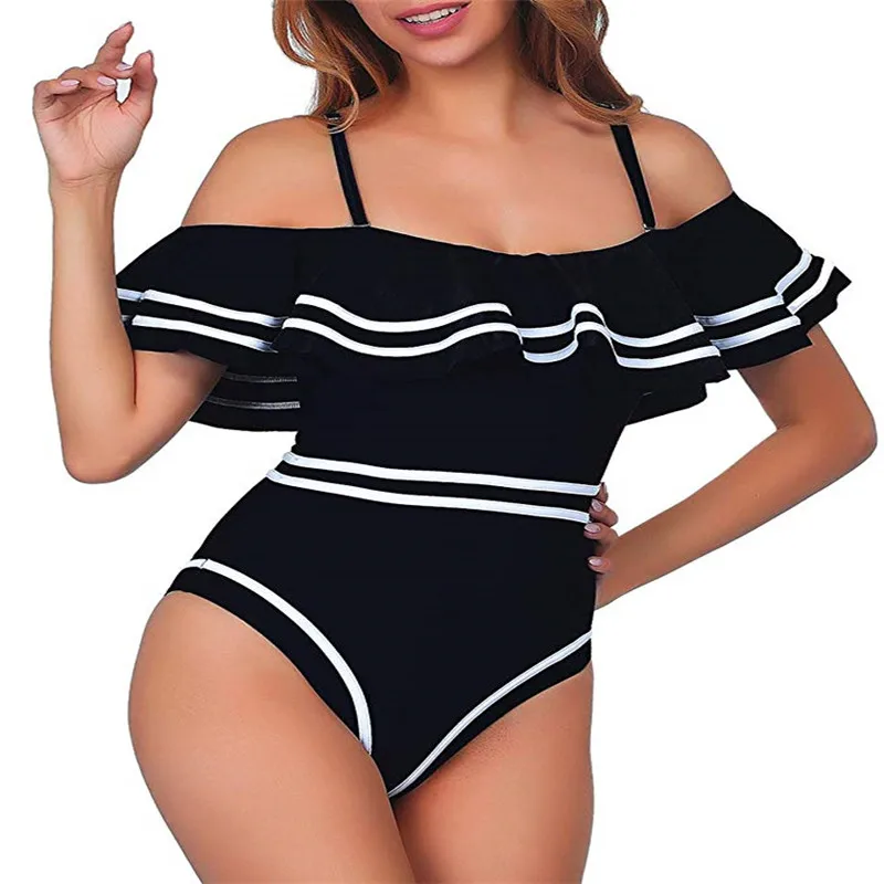 New Fashion Women Striped Ruffles Neck One Piece Swimsuit Bikini Monokini Bathing Summer Beach Swimwear
New Fashion Women Striped Ruffles Neck One Piece Swimsuit Bikini Monokini Bathing Summer Beach Swimwear