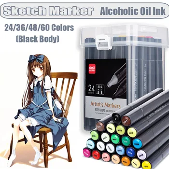 24/36/48/60 Colors Markers Pen Set Black Body Manga Sketch Marker Dual Headed Drawing Alcohol Based Art Brush Pens Art supplies
24/36/48/60 Colors Markers Pen Set Black Body Manga Sketch Marker Dual Headed Drawing Alcohol Based Art Brush Pens Art supplies