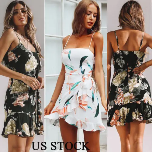 Brand New Style Women's Boho Floral Chiffon Summer Party Evening Beach Short Print Mini Dress Spaghetti Strap Sundress
Brand New Style Women's Boho Floral Chiffon Summer Party Evening Beach Short Print Mini Dress Spaghetti Strap Sundress