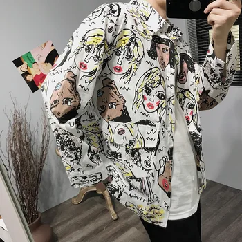 Autumn New Casual Shirt Men Fashion Cartoon Printing Trend Wild Streetwear Hip Hop Loose Long-sleeved Shirt Man Clothes
Autumn New Casual Shirt Men Fashion Cartoon Printing Trend Wild Streetwear Hip Hop Loose Long-sleeved Shirt Man Clothes
