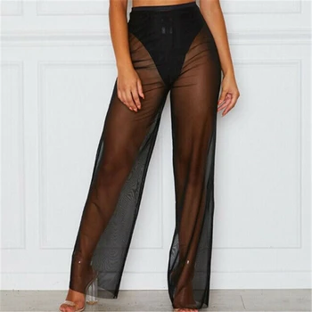 2019 Women High Waist Pants Sexy Sheer Mesh Streetwear Pantalon Femme Trousers Women Pants Bikini Cover Up Casual Beach Trousers
2019 Women High Waist Pants Sexy Sheer Mesh Streetwear Pantalon Femme Trousers Women Pants Bikini Cover Up Casual Beach Trousers