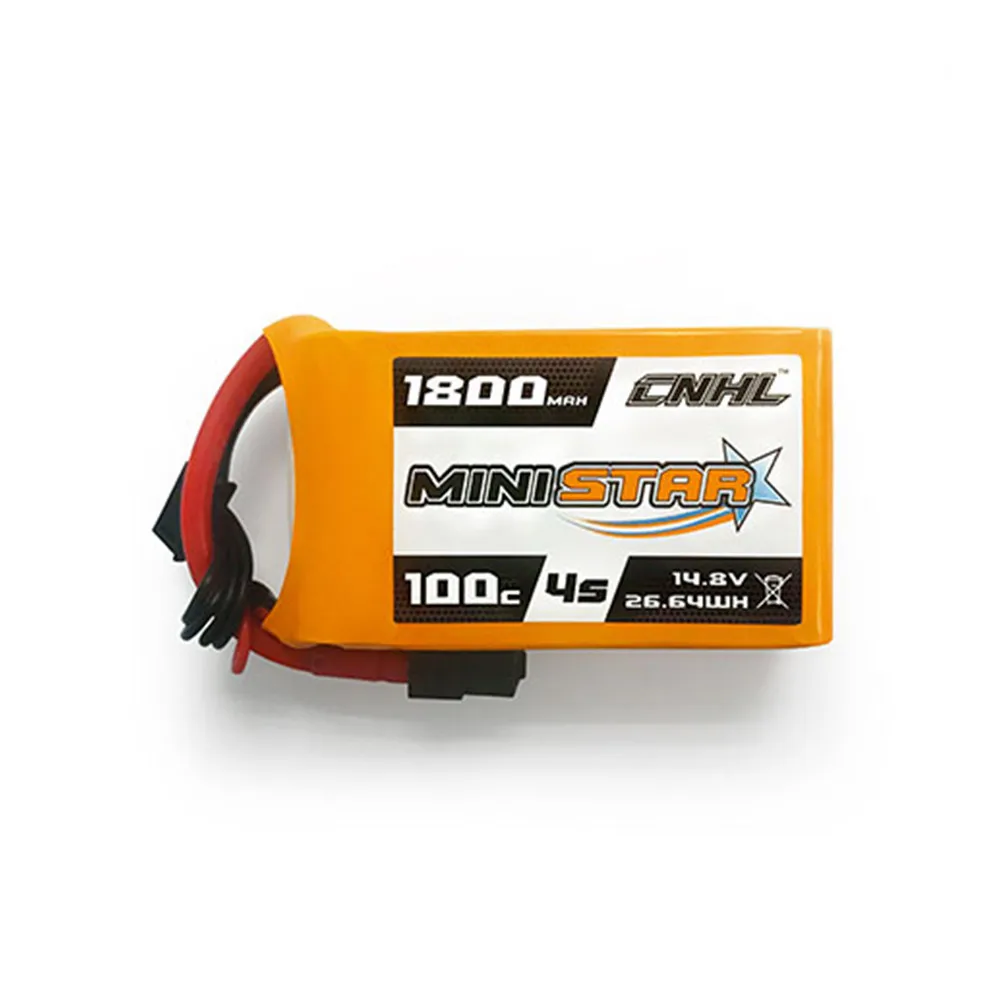 LEORY CNHL MiniStar 4S 14.8V 1800mAh 100C Lipo Battery with XT60 Plug for RC Drone FPV Racing
LEORY CNHL MiniStar 4S 14.8V 1800mAh 100C Lipo Battery with XT60 Plug for RC Drone FPV Racing