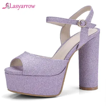 Lasyarrow 2019 Sexy Gold Silver Open Toe Platform Ladies Shoes Summer Woman Thick High Heels Ankle Strap Gladiator Sandals Women
Lasyarrow 2019 Sexy Gold Silver Open Toe Platform Ladies Shoes Summer Woman Thick High Heels Ankle Strap Gladiator Sandals Women