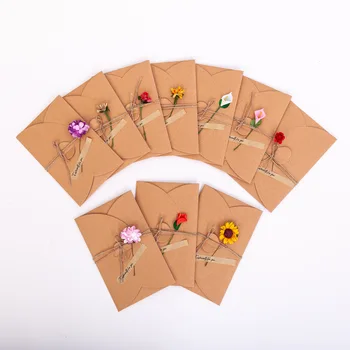 10pcs Retro Kraft Paper Greeting Cards Dried Flower Embellish Pattern Invitations Wedding Birthday Party Favors Gift Card Decors
10pcs Retro Kraft Paper Greeting Cards Dried Flower Embellish Pattern Invitations Wedding Birthday Party Favors Gift Card Decors