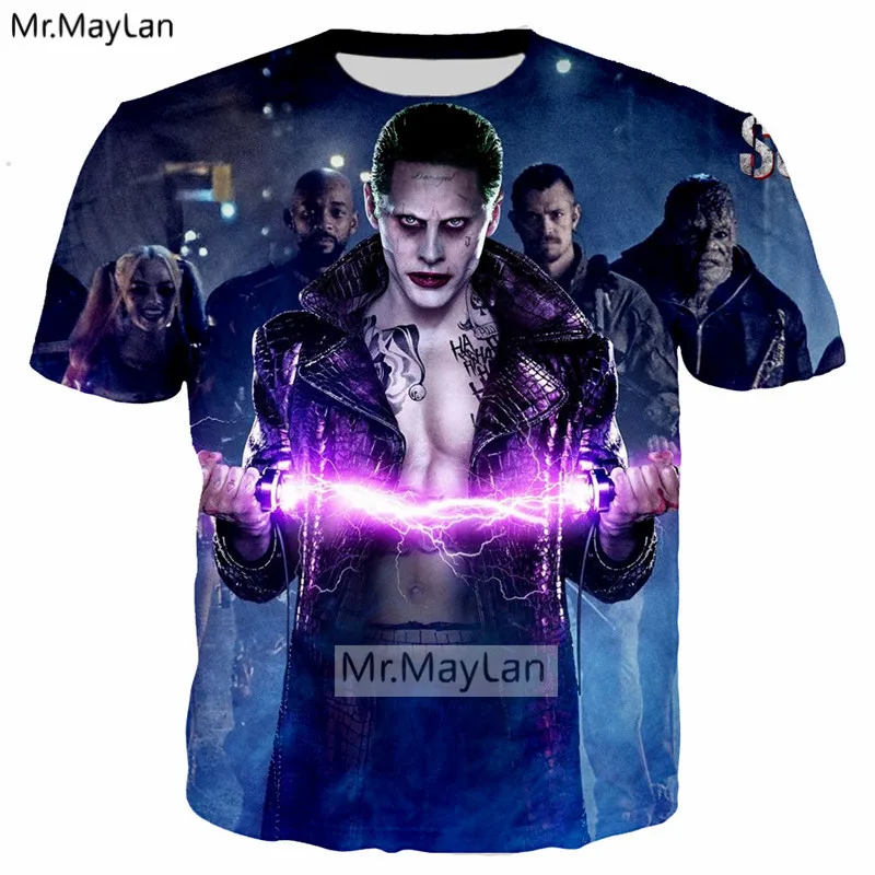 Cool Movie Suicide Squad Joker 3D Print T-shirt Men/women Rock Style Streetwear Blue Tshirt Boys Modis T shirt Tees Tops Clothes
Cool Movie Suicide Squad Joker 3D Print T-shirt Men/women Rock Style Streetwear Blue Tshirt Boys Modis T shirt Tees Tops Clothes
