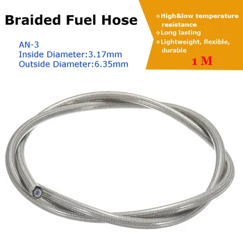 1 Meter 3.28FT Silver Stainless Steel Braided Oil Fuel Coolant Hose Line AN-3 AN3 3.17mm
1 Meter 3.28FT Silver Stainless Steel Braided Oil Fuel Coolant Hose Line AN-3 AN3 3.17mm
