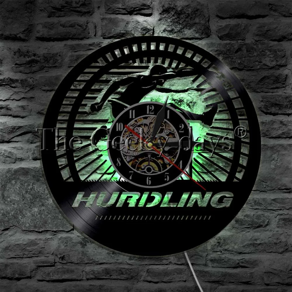 Sports Hurdling LED Lighting Wall Clock Color Changing Wall Light Vinyl With Remote Controller Atmosphere Night Light
Sports Hurdling LED Lighting Wall Clock Color Changing Wall Light Vinyl With Remote Controller Atmosphere Night Light