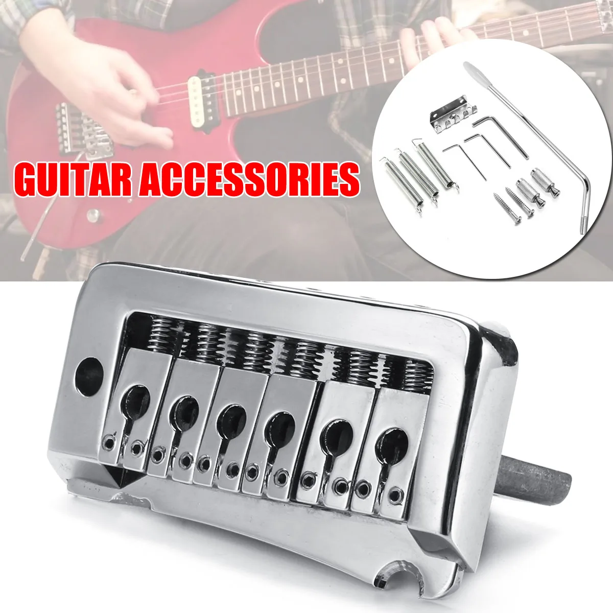 13Pcs/set Guitar Bridge Double Tremolo System Whammy Bar for Electric Guitar Parts Accessories Black/Silver
13Pcs/set Guitar Bridge Double Tremolo System Whammy Bar for Electric Guitar Parts Accessories Black/Silver