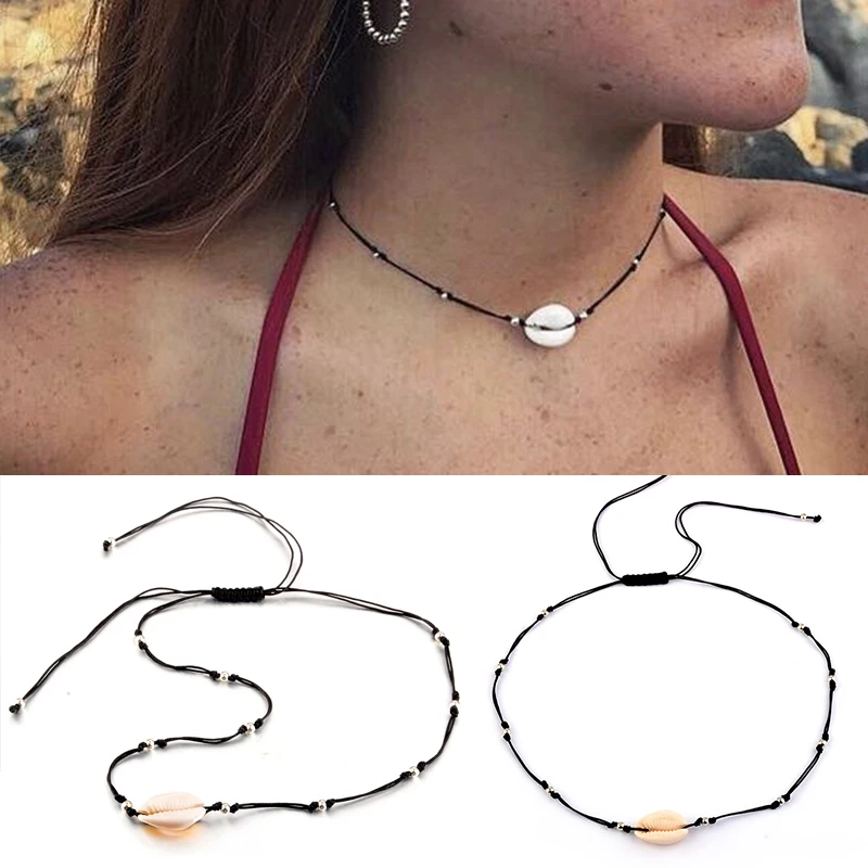 Sale New 1PC Simple Unique Shell Clavicle Choker Girls Adjustable Black Rope Chain Silver Color Beads Bohemian Woven Necklace
Sale New 1PC Simple Unique Shell Clavicle Choker Girls Adjustable Black Rope Chain Silver Color Beads Bohemian Woven Necklace