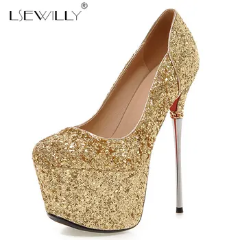 Lsewilly Shoes Women Platform Thin High Heels Stilettos Pumps Round Toe Bling Bling Wedding Party Shoes Big Size 32-43 E501
Lsewilly Shoes Women Platform Thin High Heels Stilettos Pumps Round Toe Bling Bling Wedding Party Shoes Big Size 32-43 E501
