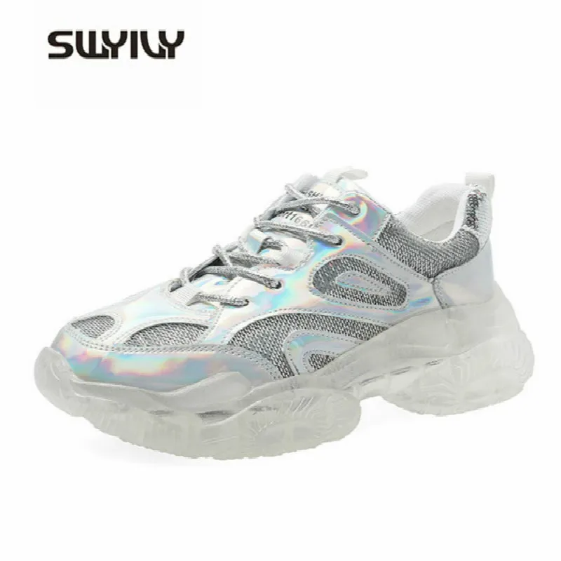 SWYIVY Women's Chunky Shoes Ulzzang Sneakers For Female 2019 New Spring Fashion Sliver Women Sneakers Wedge High Flatform Large
SWYIVY Women's Chunky Shoes Ulzzang Sneakers For Female 2019 New Spring Fashion Sliver Women Sneakers Wedge High Flatform Large