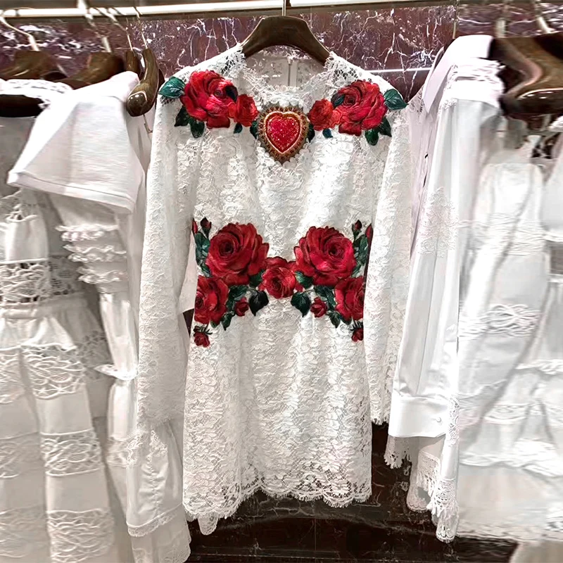 2019 Summer Runway Floral Embroidery Women White Mini Dress Elegant Hollow Out Long Sleeve Female Party Dresses Clothes
2019 Summer Runway Floral Embroidery Women White Mini Dress Elegant Hollow Out Long Sleeve Female Party Dresses Clothes