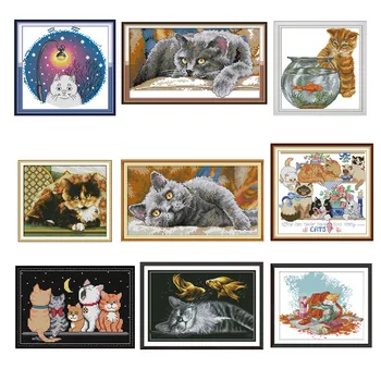 Cross Stitch Kits Cross Stitch Patterns Water Soluble Canvas Cross Stitch Cats DIY Needlework Animal Gift For Home Decoration
Cross Stitch Kits Cross Stitch Patterns Water Soluble Canvas Cross Stitch Cats DIY Needlework Animal Gift For Home Decoration