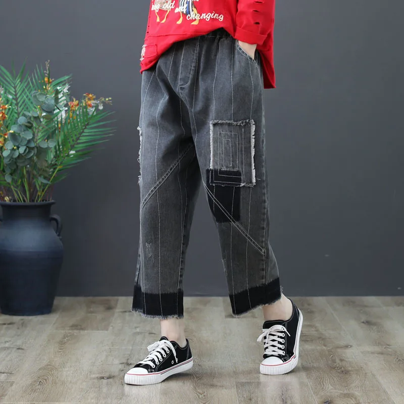 Spring Summer High Waist Washed Gray Ripped Hole Denim Pants Boyfriend Jean Femme For Women Loose Wide Leg Pants
Spring Summer High Waist Washed Gray Ripped Hole Denim Pants Boyfriend Jean Femme For Women Loose Wide Leg Pants