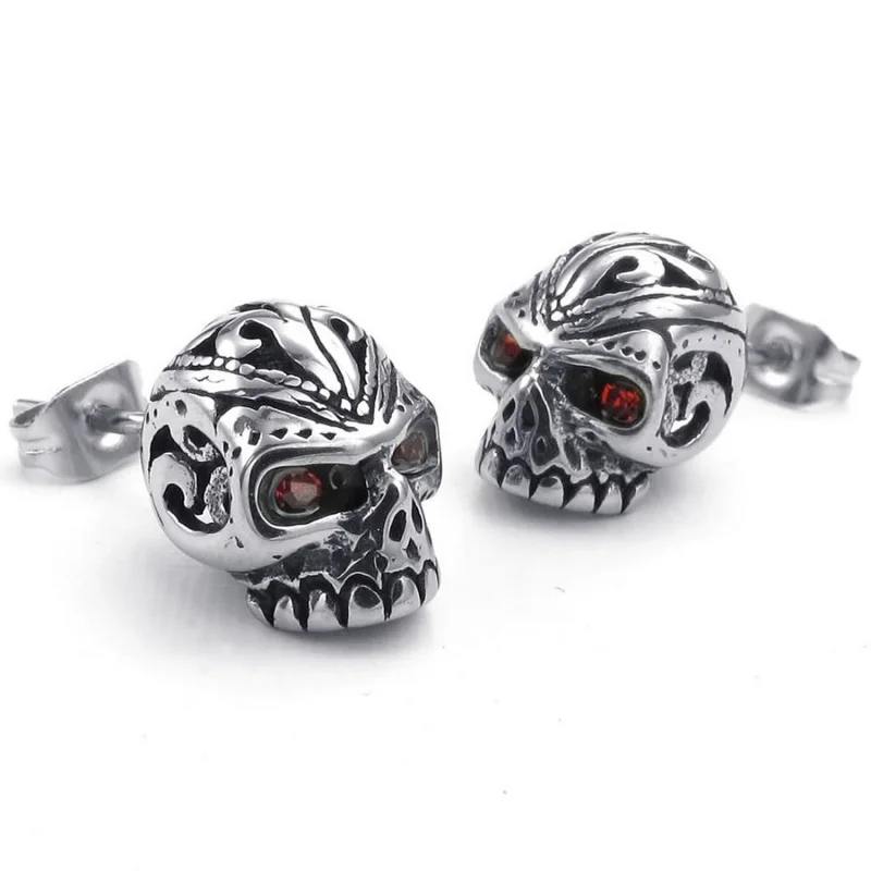 New Velvet Bag Jewelry Mens Earrings, Gothic Skull Skull Stud, Zirconia Rhinestone Stainless Steel, Red Silver
New Velvet Bag Jewelry Mens Earrings, Gothic Skull Skull Stud, Zirconia Rhinestone Stainless Steel, Red Silver