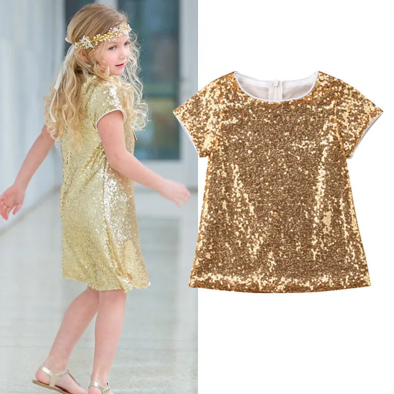 Toddler Kids Baby Girl Gold Sequins Princess Party Pageant Formal Dress Summer Straight Loose Dresses Sundress 
Toddler Kids Baby Girl Gold Sequins Princess Party Pageant Formal Dress Summer Straight Loose Dresses Sundress