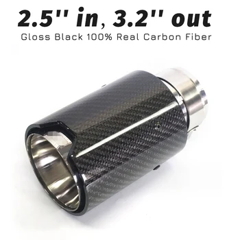 2.5'' in 3.2'' out Car Exhaust End Tips Universal Gloss Black Real Carbon Fiber for BMW With Logo
2.5'' in 3.2'' out Car Exhaust End Tips Universal Gloss Black Real Carbon Fiber for BMW With Logo