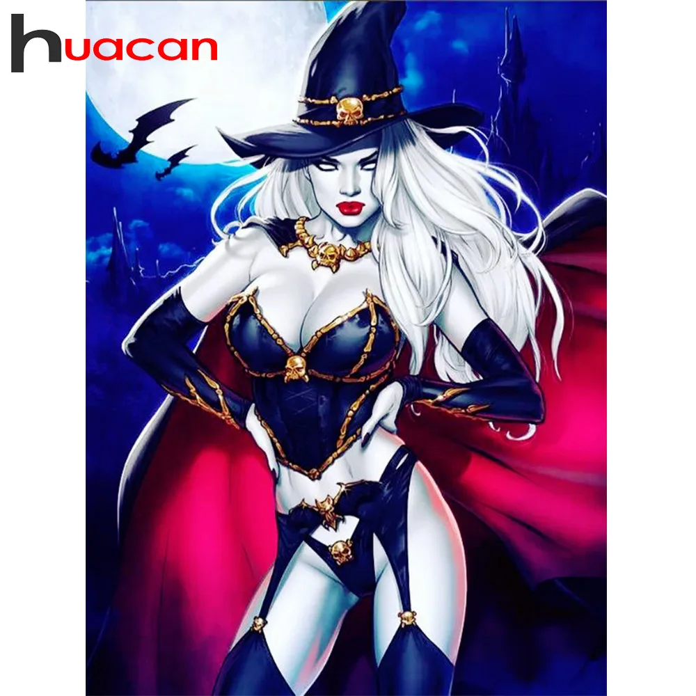 Huacan 5D Diamond Painting Portrait Picture Of Rhinestones Diamond Embroidery Witch Cross Stitch Kits Diamond Mosaic Needlework
Huacan 5D Diamond Painting Portrait Picture Of Rhinestones Diamond Embroidery Witch Cross Stitch Kits Diamond Mosaic Needlework