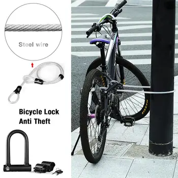 Bicycle U Lock Anti-theft MTB Road Bike Bicycle Lock Cycling Accessories Heavy Steel Security Bike Cable U-Lock Set
Bicycle U Lock Anti-theft MTB Road Bike Bicycle Lock Cycling Accessories Heavy Steel Security Bike Cable U-Lock Set