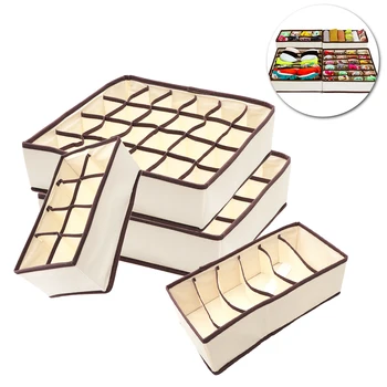 4pcs Different Sizes Multi-purpose Foldable Non-Woven Fabric Underwear Bras Shorts Ties Socks Divider Storage Boxes Organizers
4pcs Different Sizes Multi-purpose Foldable Non-Woven Fabric Underwear Bras Shorts Ties Socks Divider Storage Boxes Organizers