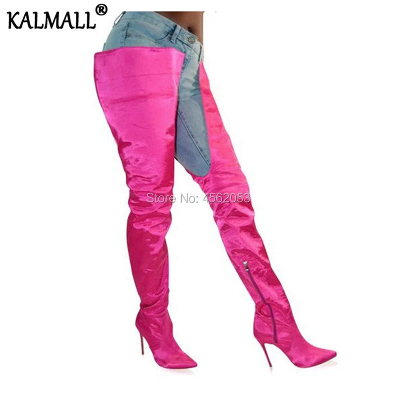 KALMALL Silk and Satin Runway Fetish Shoes Women Plus Size Extreme Long Thigh High Botas Stiletto Heels Sexy Crotch Waist Boots
KALMALL Silk and Satin Runway Fetish Shoes Women Plus Size Extreme Long Thigh High Botas Stiletto Heels Sexy Crotch Waist Boots