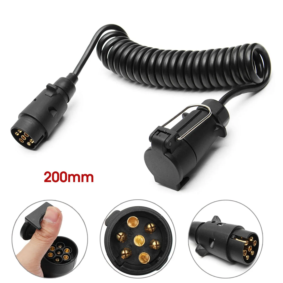 200cm 7Pin Trailer Light Board Extension Cable Lead Male to Female Trailer Truck Couplings Circuit Plug Socket
200cm 7Pin Trailer Light Board Extension Cable Lead Male to Female Trailer Truck Couplings Circuit Plug Socket