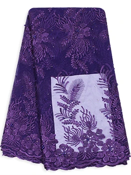 2019 High Quality Nigerian Fabric Lace Fabric Purple Embroidered Rhinestones French Mesh Lace Fabric Tulle Lace For Bridal Dress
2019 High Quality Nigerian Fabric Lace Fabric Purple Embroidered Rhinestones French Mesh Lace Fabric Tulle Lace For Bridal Dress