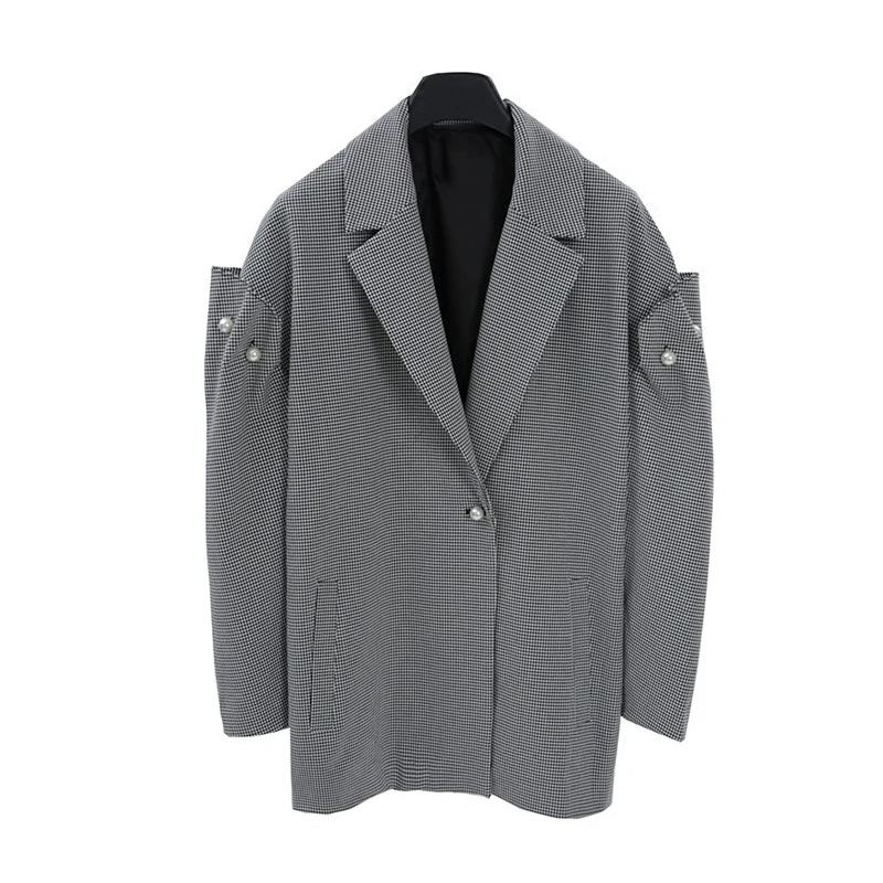 LANMREM 2018 New Autumn Fashion Tide Plaid Jacket Turn-down Collar Imitation Pearl Fold Style Personality Coat Woman Coat SA925
LANMREM 2018 New Autumn Fashion Tide Plaid Jacket Turn-down Collar Imitation Pearl Fold Style Personality Coat Woman Coat SA925