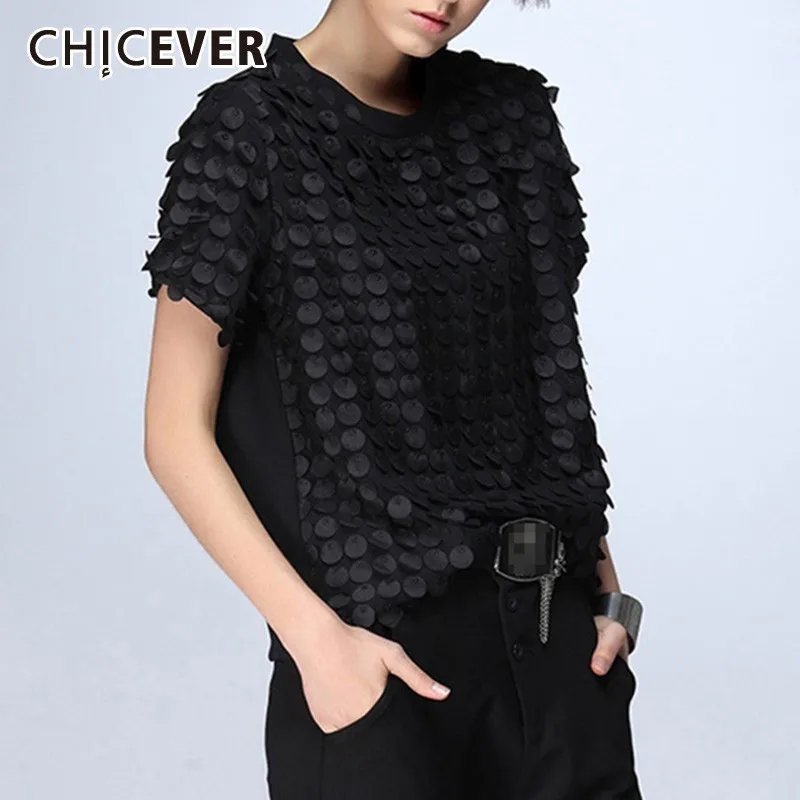 CHICEVER 2019 Spring Casual Patchwork Women T Shirt O Neck Short Sleeve Ruffles Big Size Clothing Top Female Fashion New Tide
CHICEVER 2019 Spring Casual Patchwork Women T Shirt O Neck Short Sleeve Ruffles Big Size Clothing Top Female Fashion New Tide