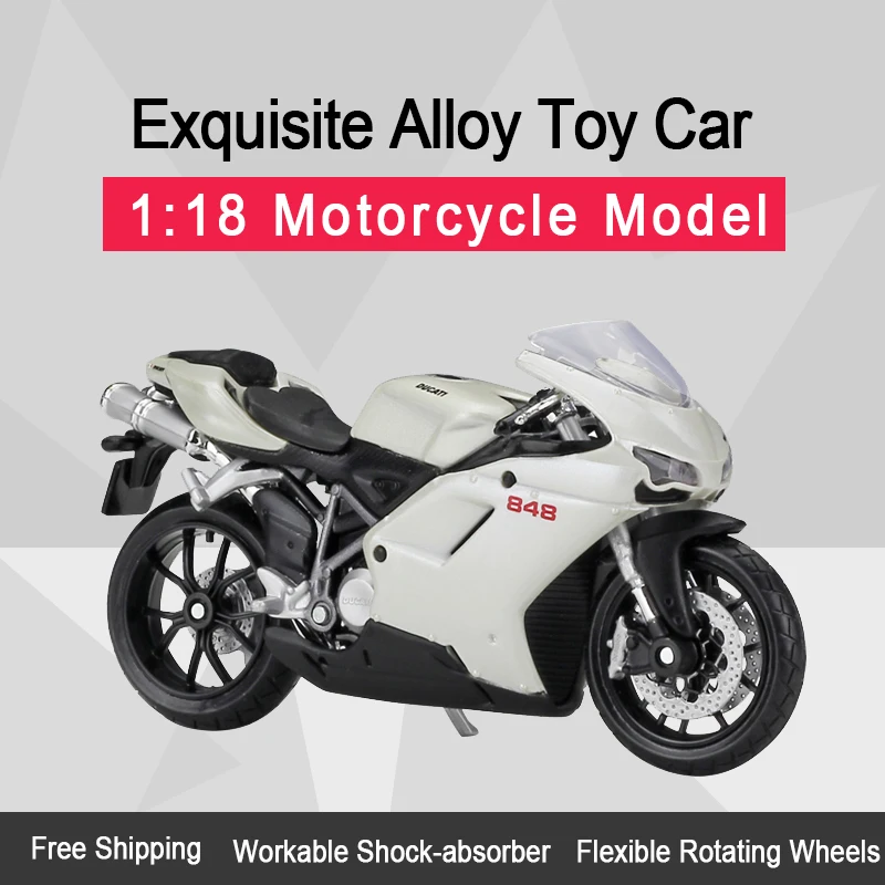 MAISTO 1:18 848 Alloy Diecast Motorcycle Model Workable Shork-Absorber Toy For Children Gifts Toy Collection
MAISTO 1:18 848 Alloy Diecast Motorcycle Model Workable Shork-Absorber Toy For Children Gifts Toy Collection